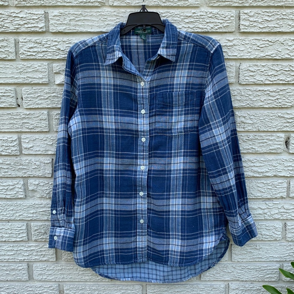 Lauren Ralph Lauren Blue Plain Flannel